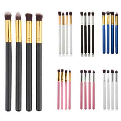 Muting Custom Logo Wholesale 4pcs Eye Brush Set Blend Eyeshadow Blush Brush Eye Makeup Brush Set